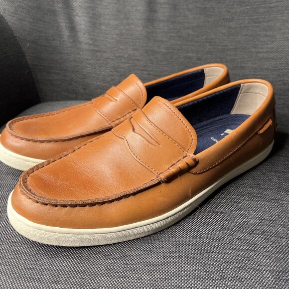 Cole Haan Grand OS Penny Loafer Mens 12 Brown Leather 1928 Moc Toe Casual Shoe - Picture 1 of 12